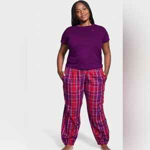 Victoria’s Secret Flannel Tee-jama Set sz XXL new